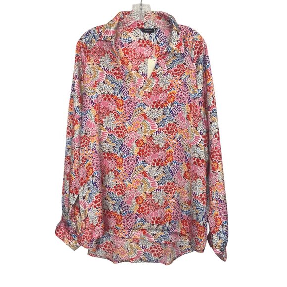 Dokotoo Shirt Floral Long Sleeve Womens 2XL Multicolor New - Picture 1 of 9